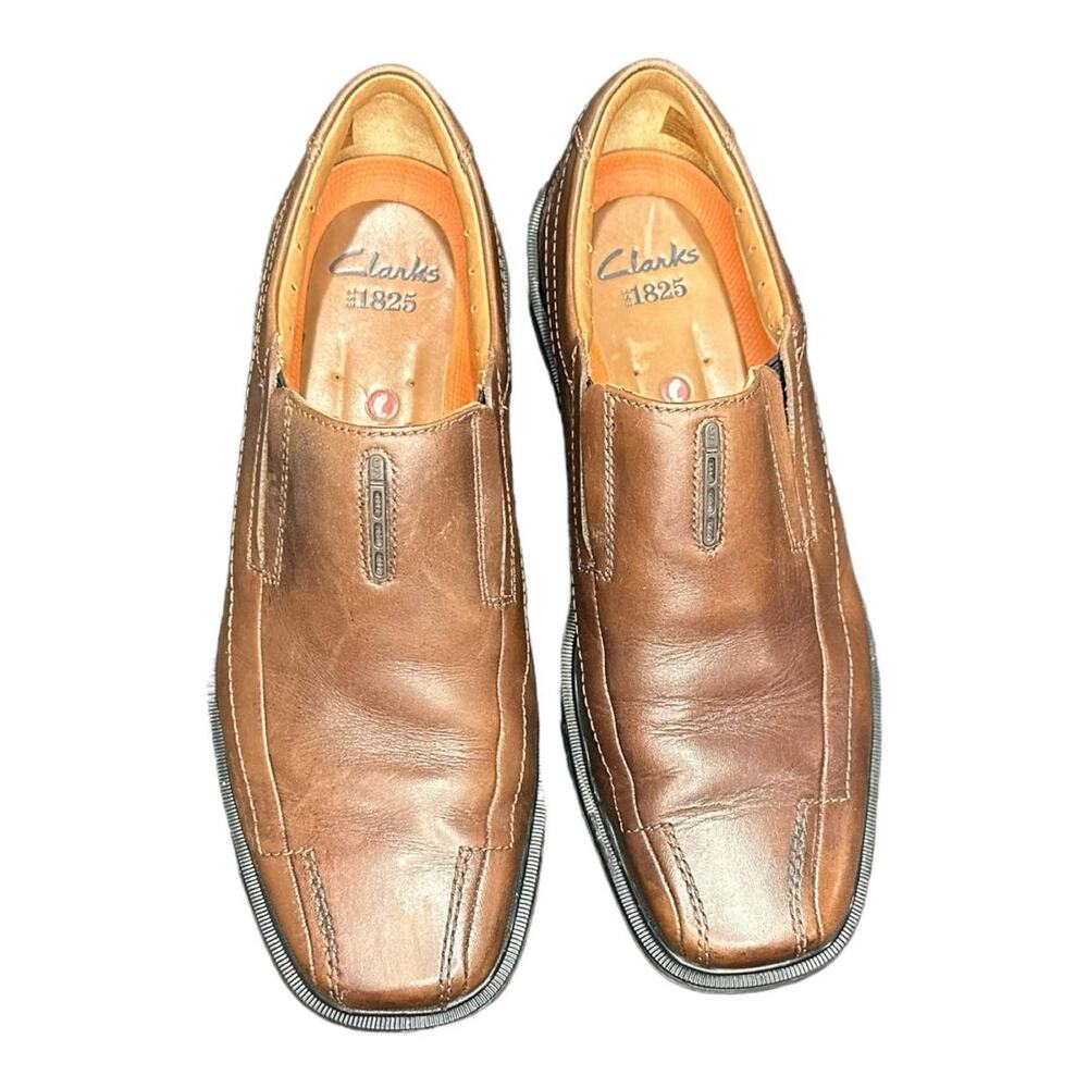 Clarks Brown Leather Loafer Slip on Casual Shoe Mens Size 8